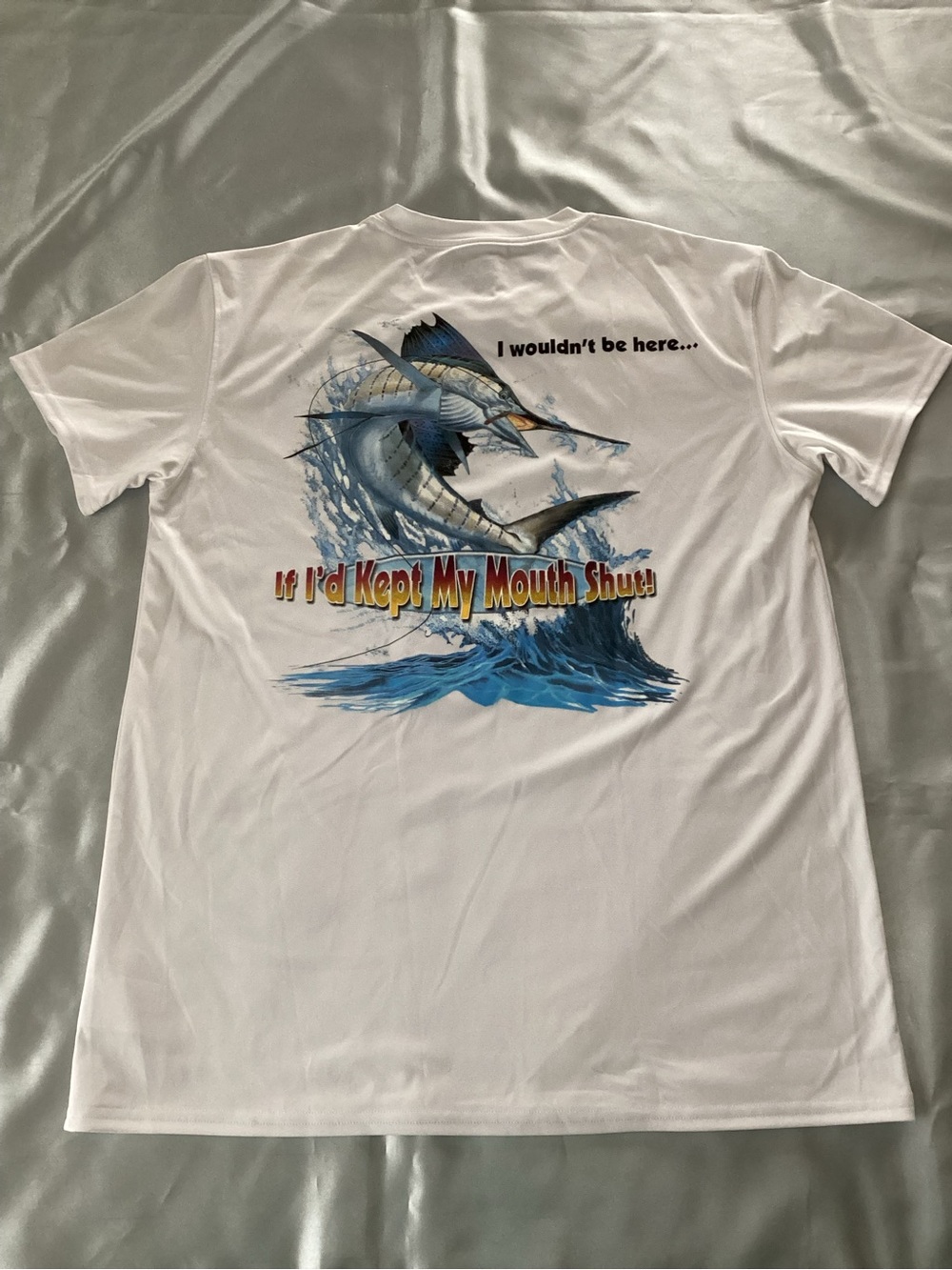 Short Sleeve FACDL Graphic Tee with humorous Marlin Fishing Design